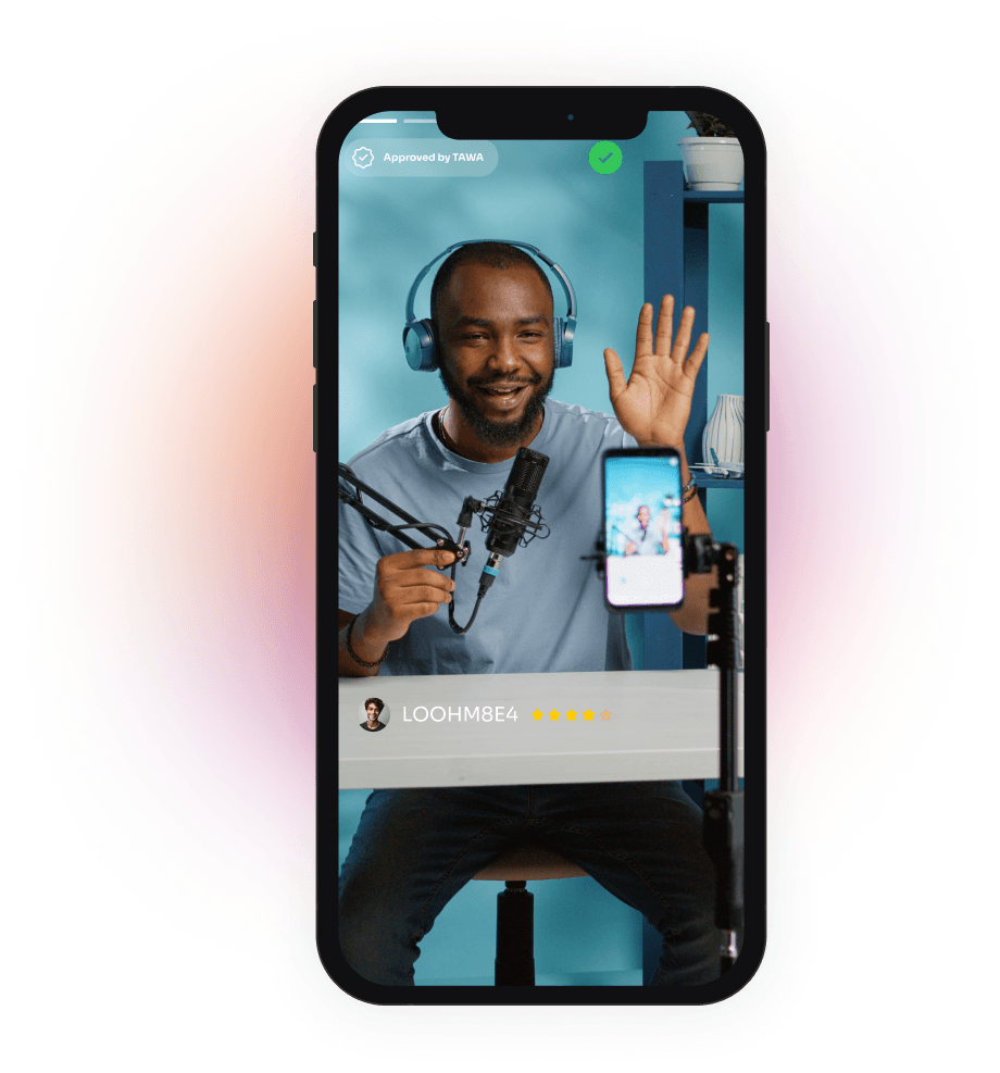 A creator filming content, shown on a smartphone